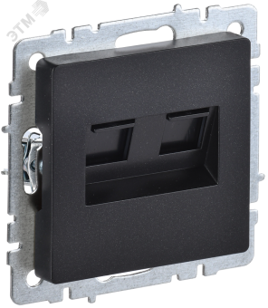 Розетка RJ45+RJ45 кат.5Е С/У Черный Brite