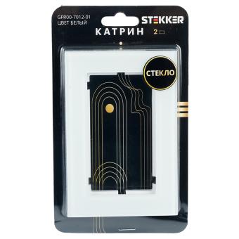 Рамка 2-я без перемычки стекло Белый катрин