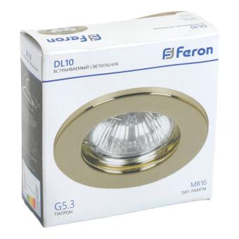 Светильник встраиваемый DL10/DL3201 MR16 50W G5.3 золото Feron