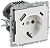 Розетка 1-м 16А С/У З/К со шторками+USB A+С 18Вт Арктический Белый Brite