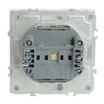 Розетка 1-м 16А С/У со шторками с крышкой IP42 Белый фарфор Эмили