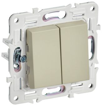 Выключатель 2-кл 10А С/У Бежевый Skandy
