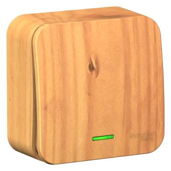 Выключатель 1-кл 10А О/У с индикатором изолирующая пластина Ясень Blanca