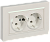 Розетка 2-м 16А С/У З/К плоская в сборе Жемчуг Brite