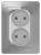 Розетка 2-м 16А С/У Алюминий Blanca