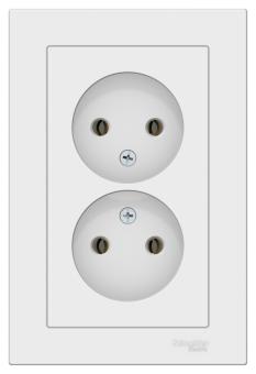 Розетка 2-м 16А С/У в сборе с рамкой Лотос AtlasDesign