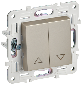 Выключатель 2-кл 10А С/У для жалюзи Шампань Skandy