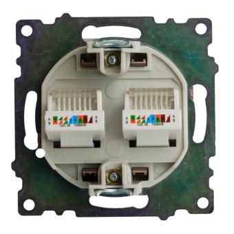 Розетка RJ45+RJ45 С/У Шоколад Катрин