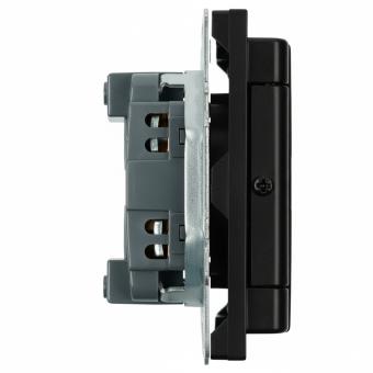 Розетка 1-м 16А С/У со шторками с крышкой IP42 Черный уголь Эмили
