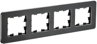Рамка 4-я Металл Черный RE AL Brite