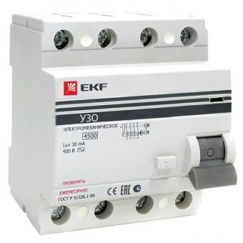 Устройство защитного отключения УЗО ВД-100 4P 63А/300мА (электромеханическое) EKF PROxima