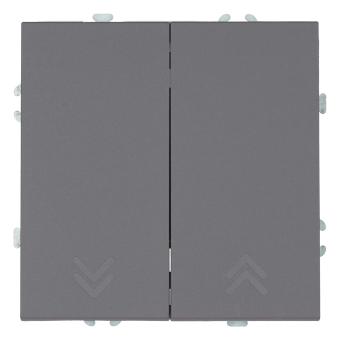Выключатель 2-кл 10А С/У кнопочный Платиново-серый Эмили