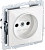 Розетка 1-м 10А С/У со шторками Белый Brite