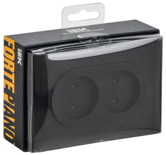 Розетка 2-м 10А С/У Металл Черный Forte&Piano