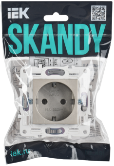 Розетка 1-м 16А С/У З/К Шампань Skandy