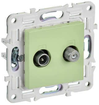 Розетка TV антенна + SAT С/У Мятный Skandy