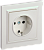 Розетка 1-м 16А С/У З/К со шторками в сборе Жемчуг Brite