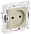 Розетка 1-м 10А С/У со шторками Бежевый Skandy