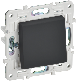 Выключатель 1-кл 10А С/У кнопочный Графит Skandy