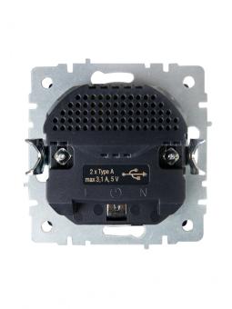 Розетка 1-м 16А С/У З/К со шторками+USB А+А 3,1А Бронза Brite