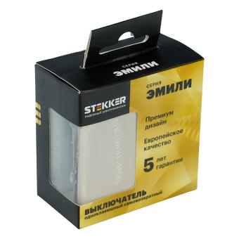 Выключатель 1-кл 10А С/У кнопочный Кашемир Эмили