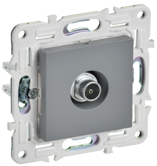 Розетка TV антенна С/У оконечная Серый Skandy