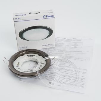 Светильник встраиваемый  DL53 потолочный GX53 черный хром Feron