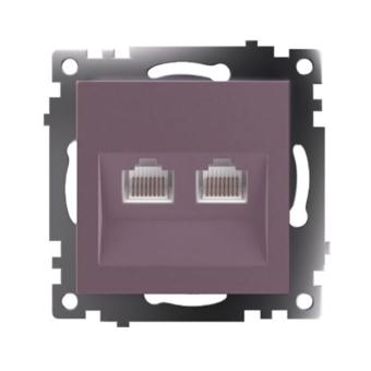 Розетка RJ45+RJ45 С/У Шоколад Катрин