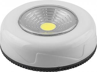 Светодиодный светильник-кнопка  (3шт в блистере) 1LED 2W FN1205 (3*ААА в комплект не входят),120Lm, 69*25мм, белый, белый Feron