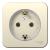 Розетка 1-м 16А О/У З/К с кольцом изолирующая пластина Молочная Blanca
