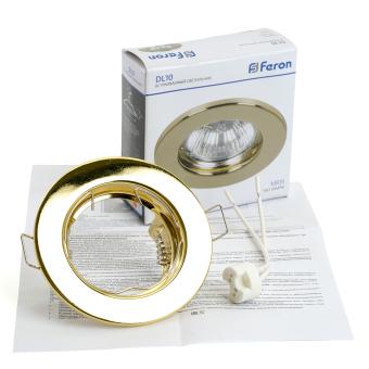 Светильник встраиваемый DL10/DL3201 MR16 50W G5.3 золото Feron