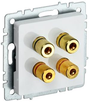 Розетка Аудио 4-м С/У Белый Brite