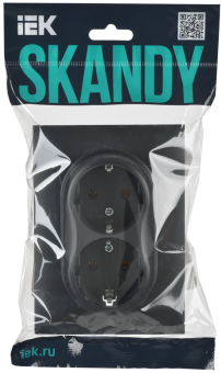 Розетка 2-м 16А С/У З/К в сборе Титан Skandy