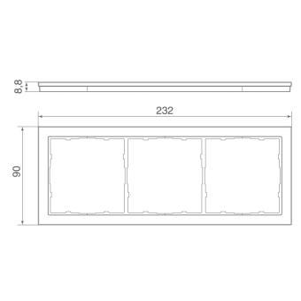 Рамка 3-я Белое стекло R98 Glass Donel