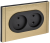 Розетка 2-м 10А С/У со шторками Металл шамапнь Forte&Piano