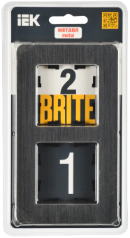 Рамка 2-я Металл Черный Brite