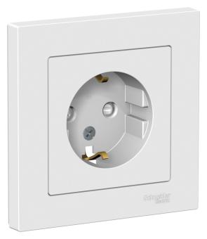Розетка 1-м 16А С/У З/К со штор.в сборе с рамкой Лотос AtlasDesign