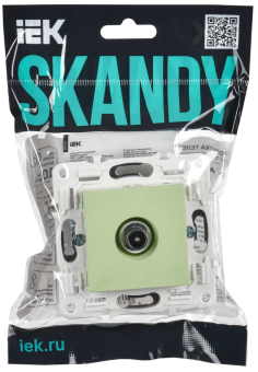 Розетка TV антенна С/У проходная Мятный Skandy
