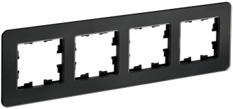 Рамка 4-я Стекло Черный Brite