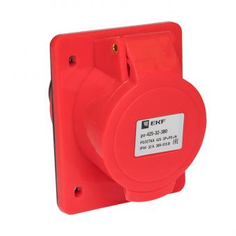 Розетка 425 3Р+РЕ+N 32А 380В IP44 EKF