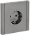 Розетка 1-м 16А С/У З/К со шторками винтовое крепление Сталь Forte&Piano
