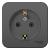 Розетка 1-м 16А О/У З/К с кольцом изолирующая пластина Антрацит Blanca Розетка 1-м 16А О/У З/К с кольцом изолирующая пластина Антрацит Blanca