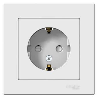 Розетка 1-м 16А С/У З/К со штор.в сборе с рамкой Лотос AtlasDesign