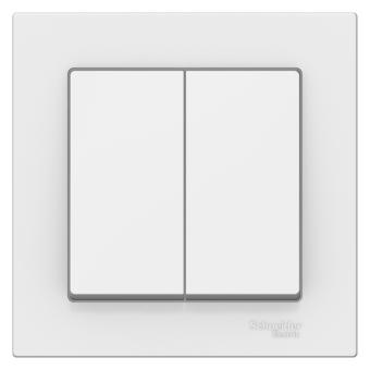 Выключатель 2-кл 10А С/У в сборе с рамкой Лотос AtlasDesign