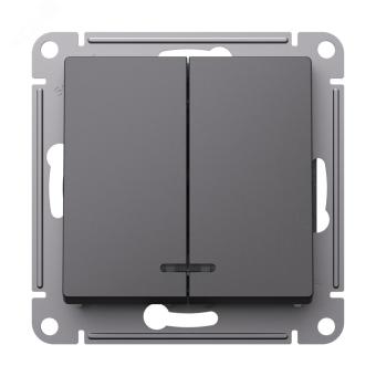 Выключатель 2-кл 10А С/У с индикатором Базальт AtlasDesign