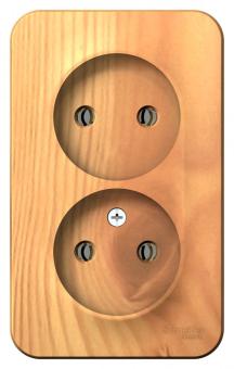 Розетка 2-м 16А О/У изолирующая пластина Ясень Blanca