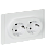Розетка 2-м 16А С/У З/К со шторками Белый Forte&Piano