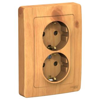 Розетка 2-м 16А С/У З/К Ясень Blanca