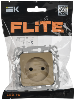 Розетка 1-м 10А С/У Б/К Хаки FLITE