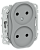 Розетка 2-м 10А С/У Серый FLITE